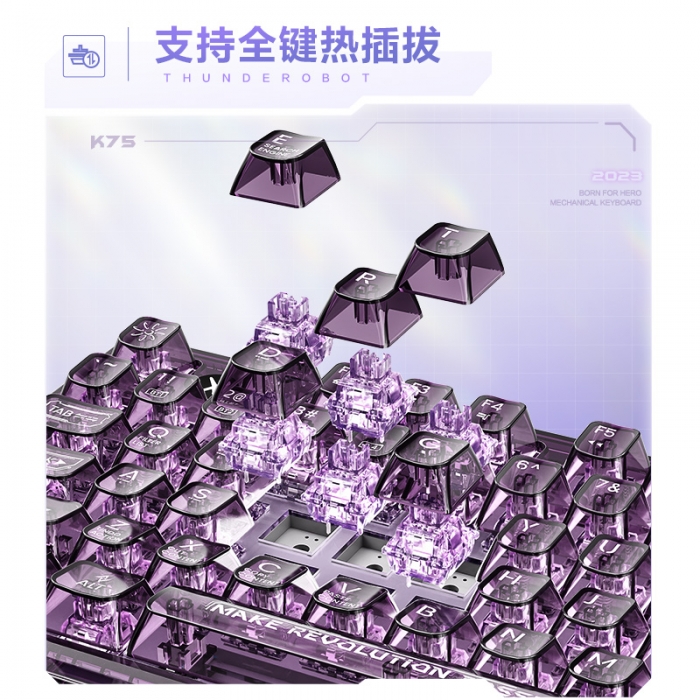 雷神K75三模机械键盘花舞月轴键盘_桌面键鼠_外设配件-雷神官网-官方网站