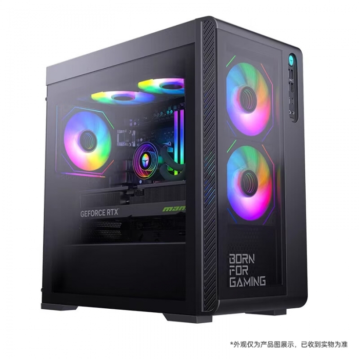 雷神黑武士i7-14700F RTX5060Ti 32G内存1TB固态台式电脑电竞主机_黑